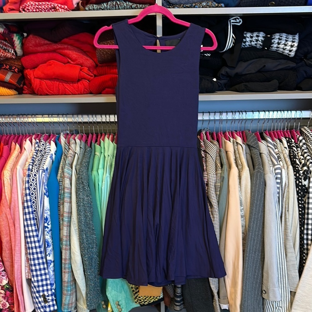 Cynthia Rowley purple button back keyhole closure sleeveless dress size S